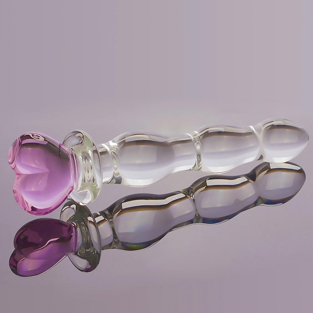 OzFuns - Pink Heart Glass Anal Beads
