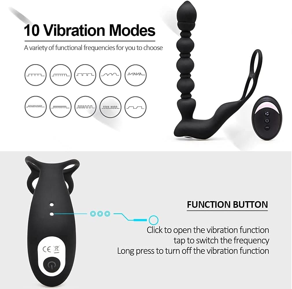 Wildest Dreamz - Vibrating Cock Ring with Anal Beads