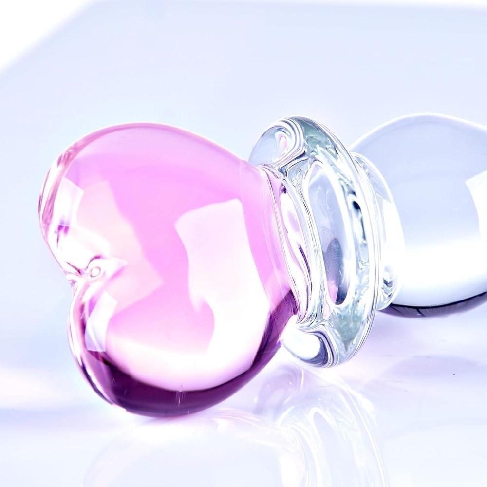 OzFuns - Pink Heart Glass Anal Beads