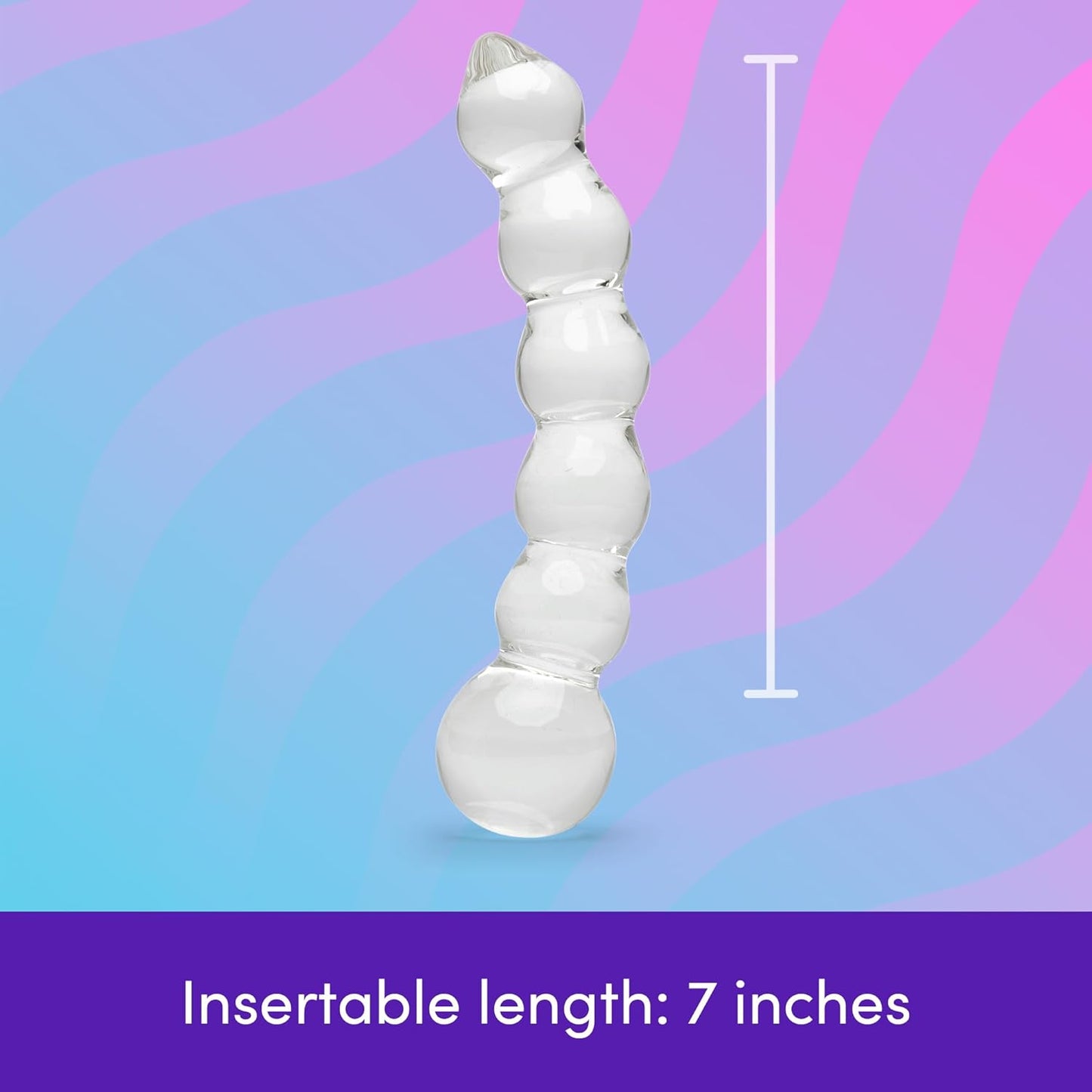 LoveHoney - 7 Inch Beaded Glass Dildo