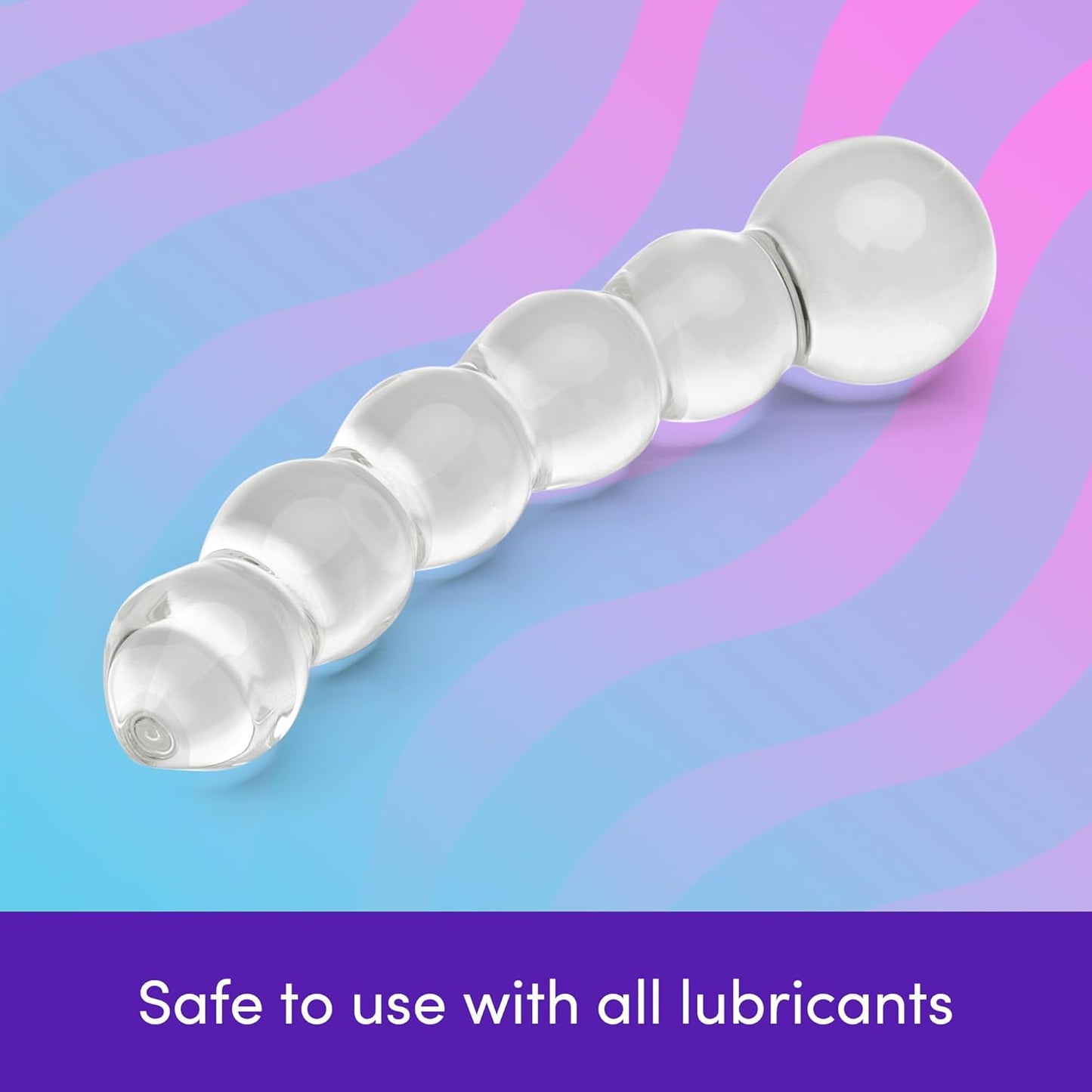LoveHoney - 7 Inch Beaded Glass Dildo