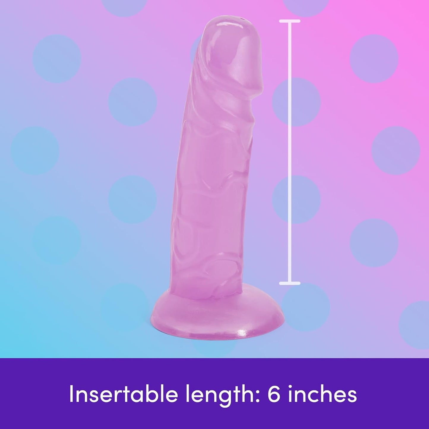 LoveHoney - 6 Inch Firm Purple Dildo