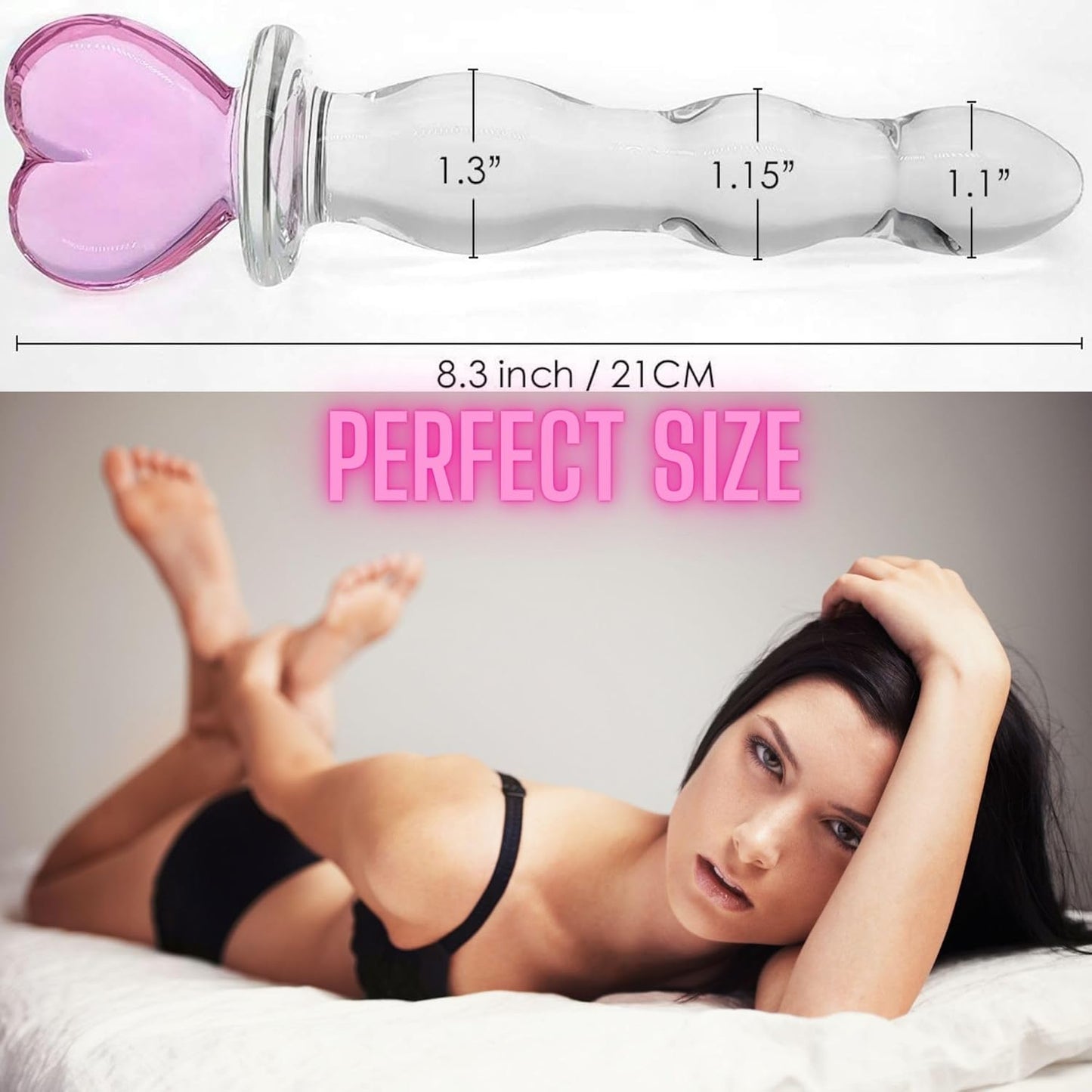 OzFuns - Pink Heart Glass Anal Beads