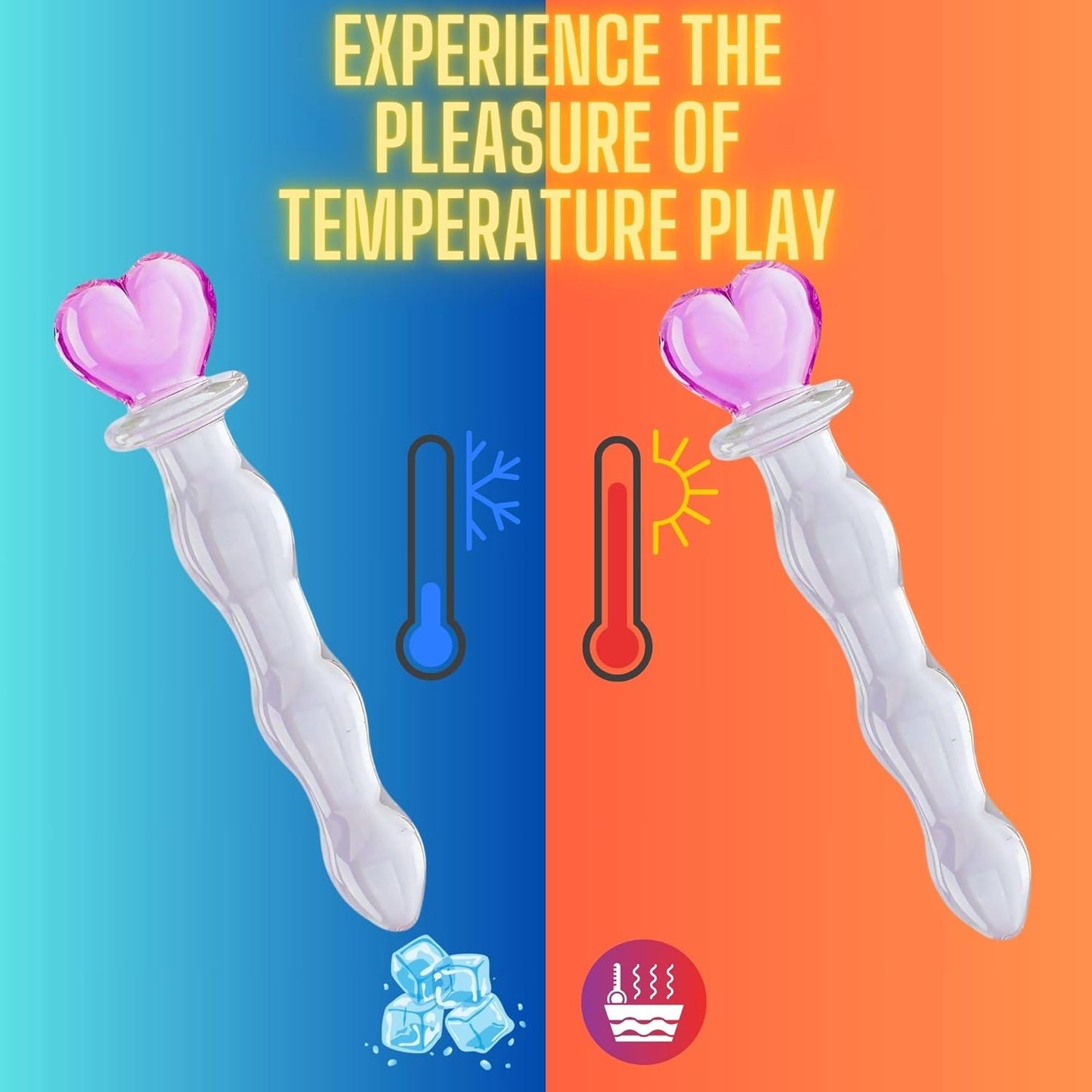 OzFuns - Pink Heart Glass Anal Beads