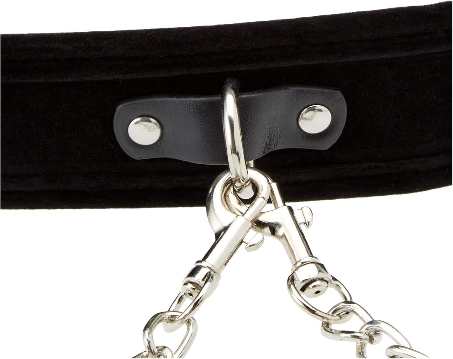 Ouch! - Black & White Velcro Collar with Leash and Hand Cuffs