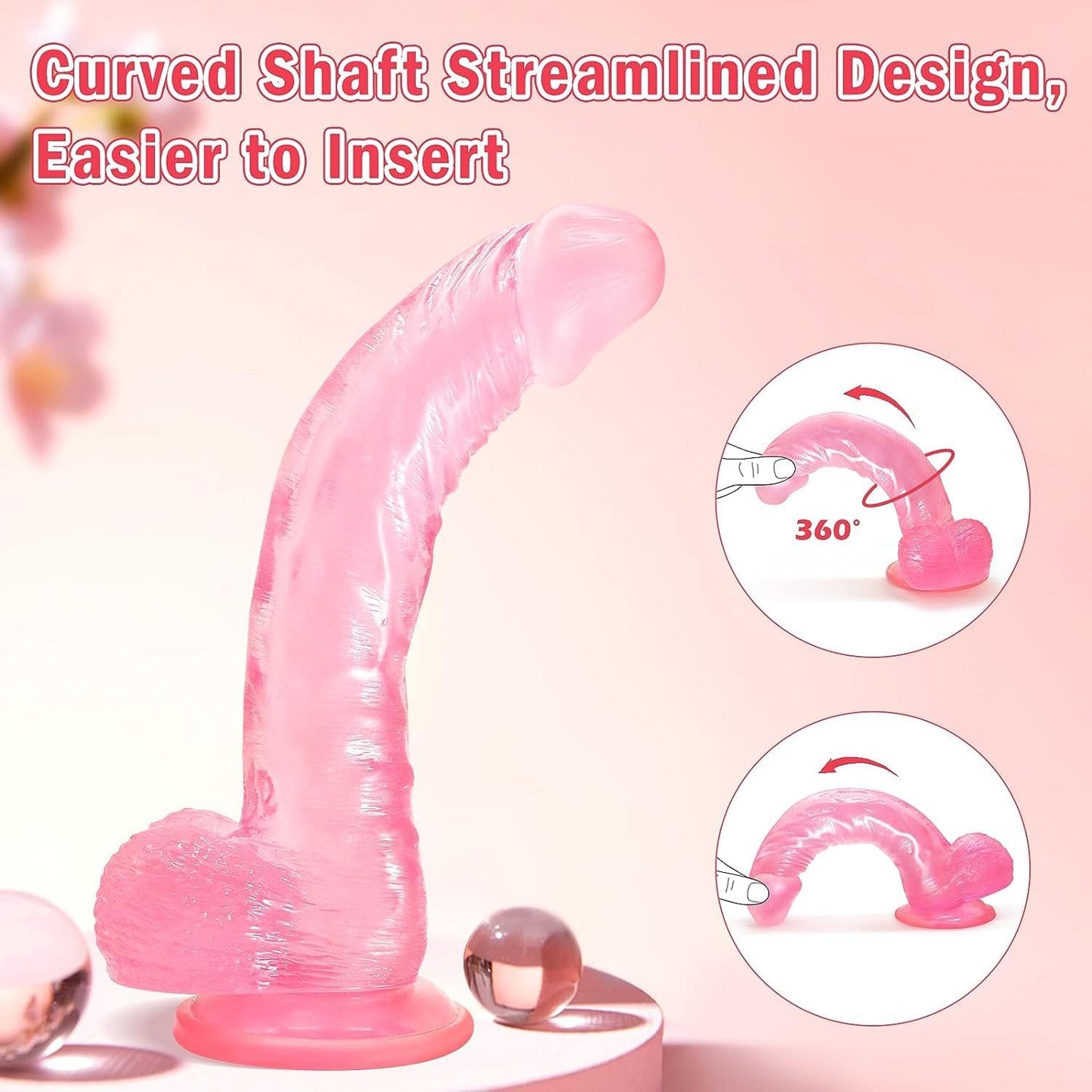 Riotor - 8 Inch Realistic Classic Pink Dildo