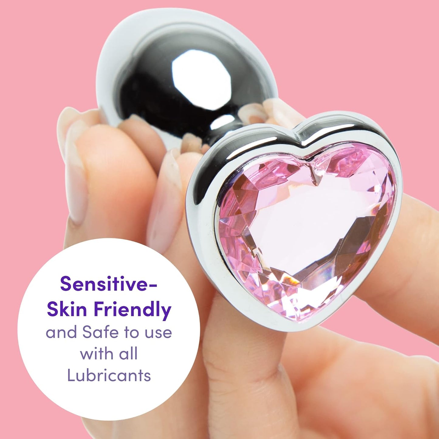 LoveHoney - Jewelled Pink Heart Shaped Butt Plug