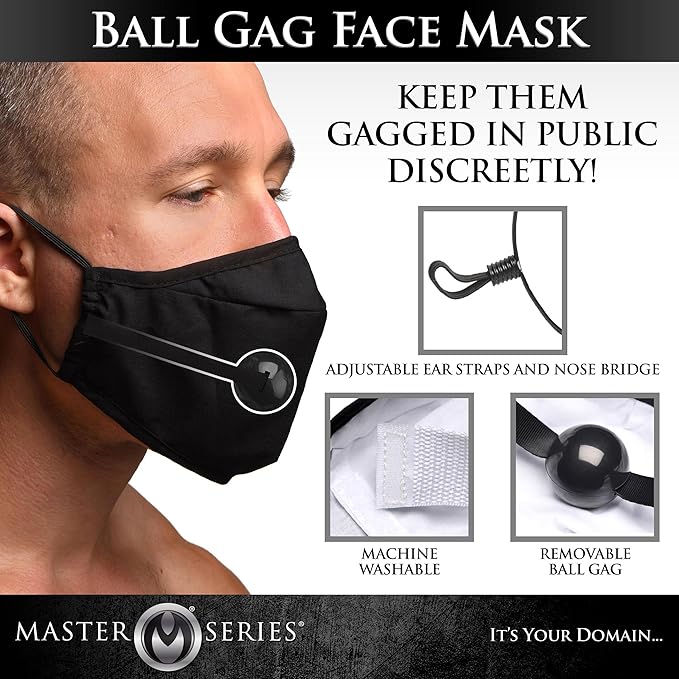 MASTER SERIES - Under Cover Ball Gag Face Mask