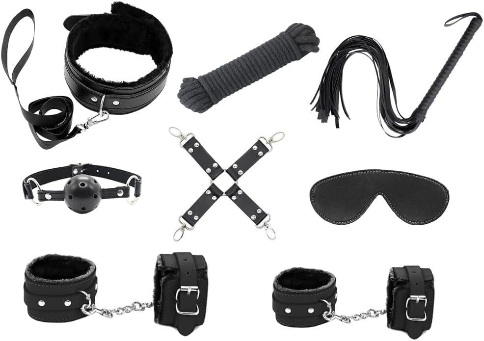 Love In Leather - 9 Piece Bondage Kit