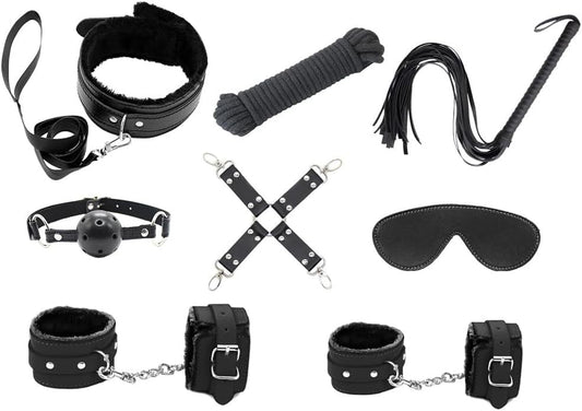 Love In Leather - 9 Piece Bondage Kit