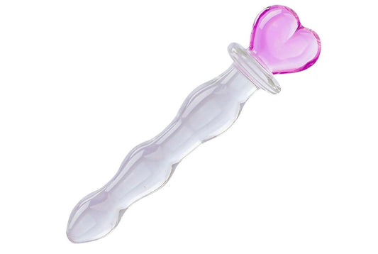 OzFuns - Pink Heart Glass Anal Beads