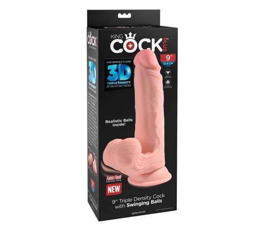 Pipedream - 9 Inch King Cock Triple Density With Swinging Balls
